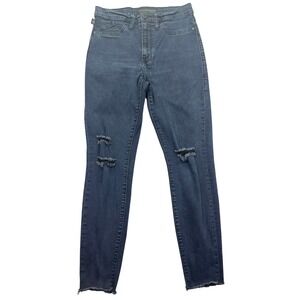 Rock & Republic High Roller High Rise Skinny Jeans Distressed Denim Sz 8 Fit 27"
